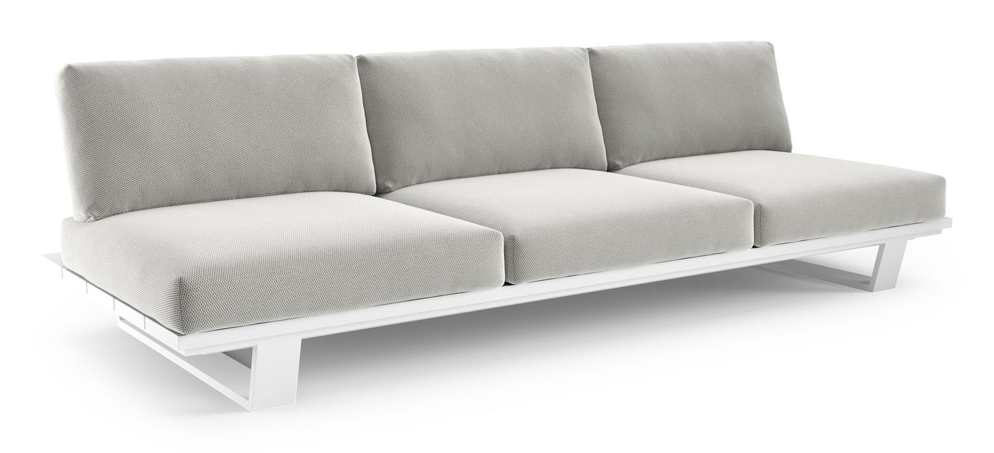 Pagino loungebank in wit aluminium met lopi ash all weather sunbrella® luxe kussen