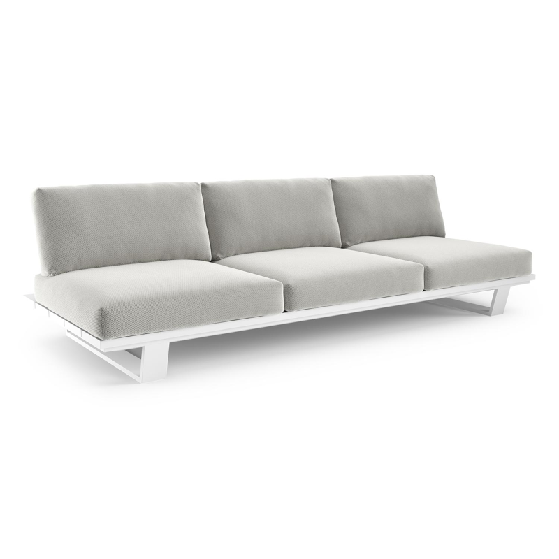 Pagino loungebank in wit aluminium met lopi ash all weather sunbrella® luxe kussen