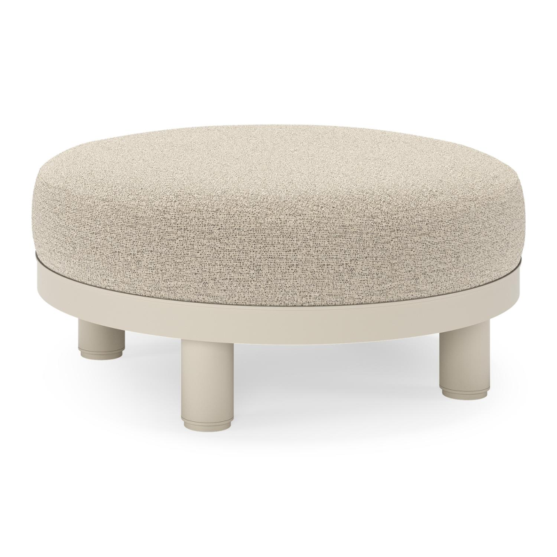 Donato lounge poef in beige aluminium met all weather cosytica Catania Beige kussen