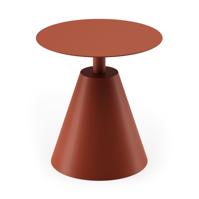 Lucca bijzettafel  in roestbruin aluminium - Dia. 50 cm