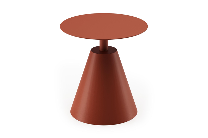 Lucca bijzettafel  in roestbruin aluminium - Dia. 50 cm