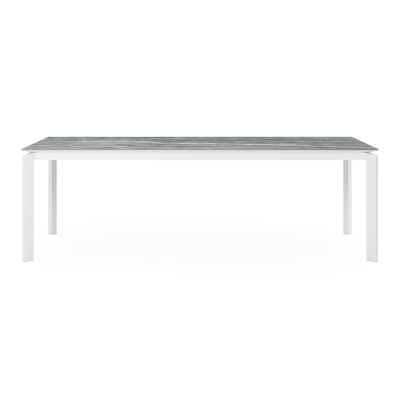 Cirello tuintafel in wit aluminium en volkeramiek mar del plata - L 240 x B 100 x H 75,6 cm
