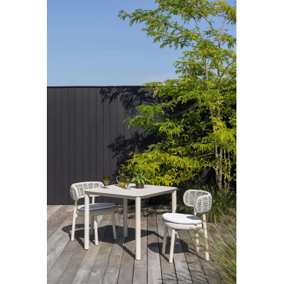 Orso tuintafel afgerond vierkant in beige aluminium - L 90 x B 90 x H 75 cm