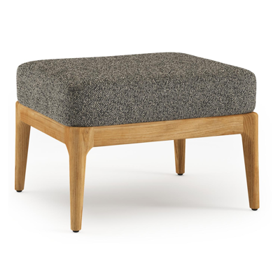 Orso poef in teak met Marbella Tunder all weather cosytica kussen
