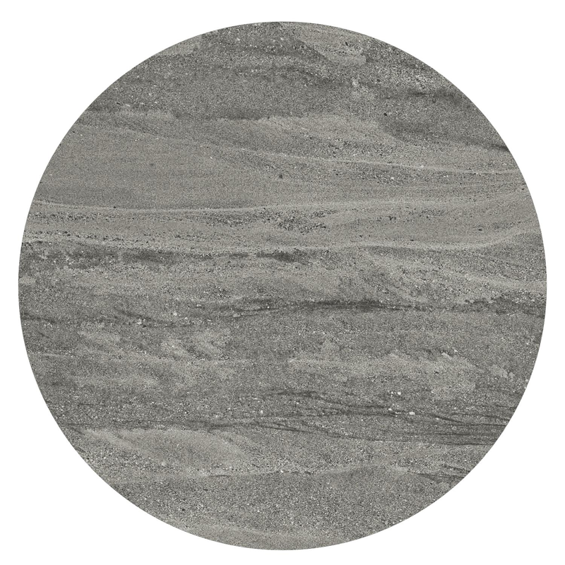 Fano tuintafel rond in wit aluminium en volkeramiek Aspen Grey - Dia. 85 x H 75 cm