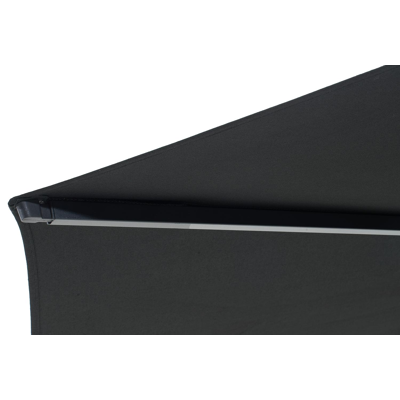 Umbria staanparasol in zwart aluminium en zwart Sunbrella® Premium parasoldoek - Dia. 250 cm met Plana parasolvoet 40 kg