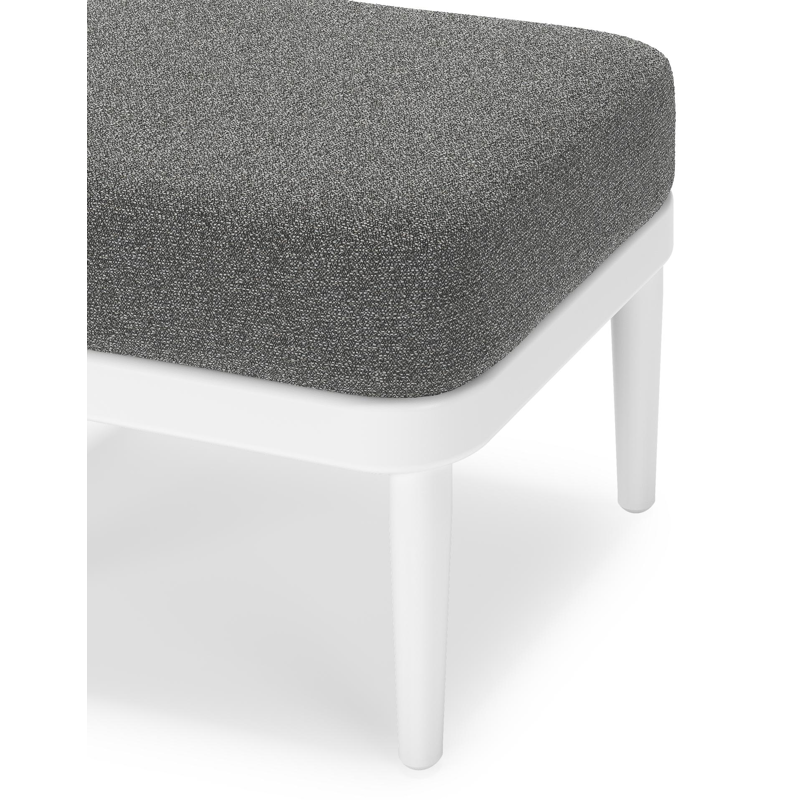 Pouf Orso en aluminium blanc et coussins en all weather cosytica Catania Black