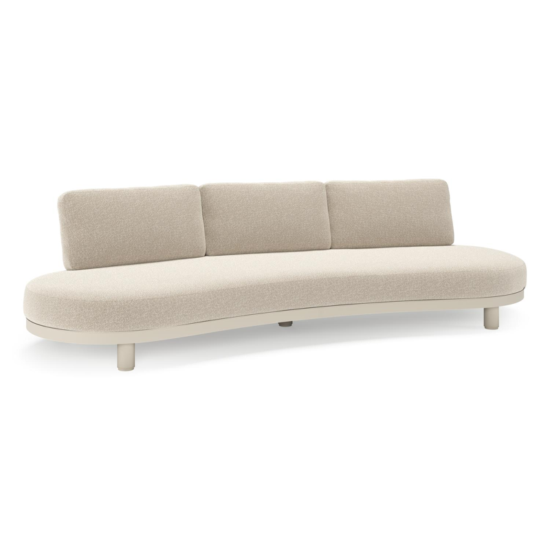 Donato loungebank in beige aluminium met all weather cosytica Marbella Ecru kussen
