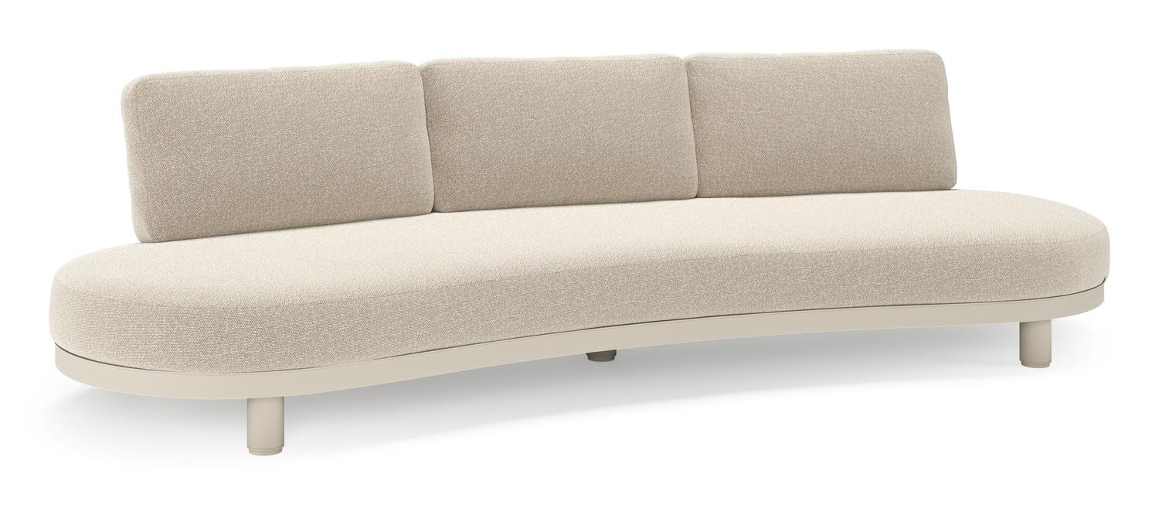 Donato loungebank in beige aluminium met all weather cosytica Marbella Ecru kussen