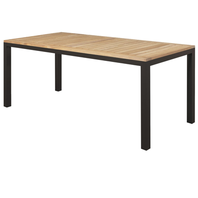 Como tuintafel in aluminium met tafelblad in teak - L 200 x B 100 cm