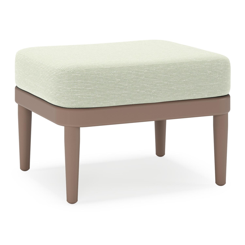 Pouf Orso en aluminium taupe et coussins en all weather sunbrella® luxe Slow Spirea