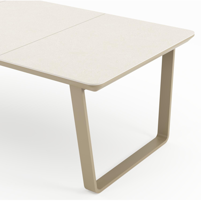 Alora tuintafel in beige aluminium en sintered stone beige - L 220 x B 100 x H 74 cm