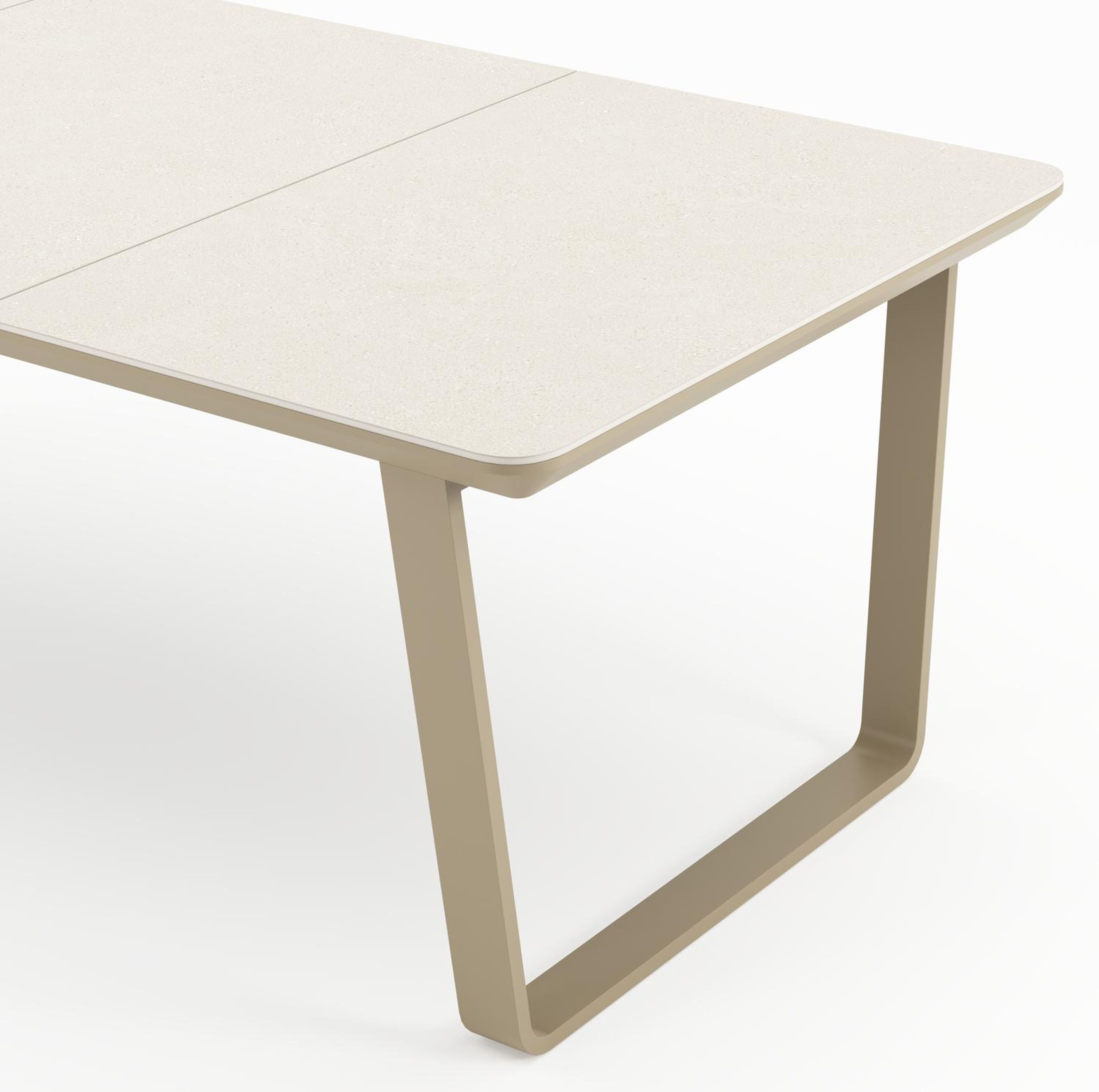 Alora tuintafel in beige aluminium en sintered stone beige - L 220 x B 100 x H 74 cm