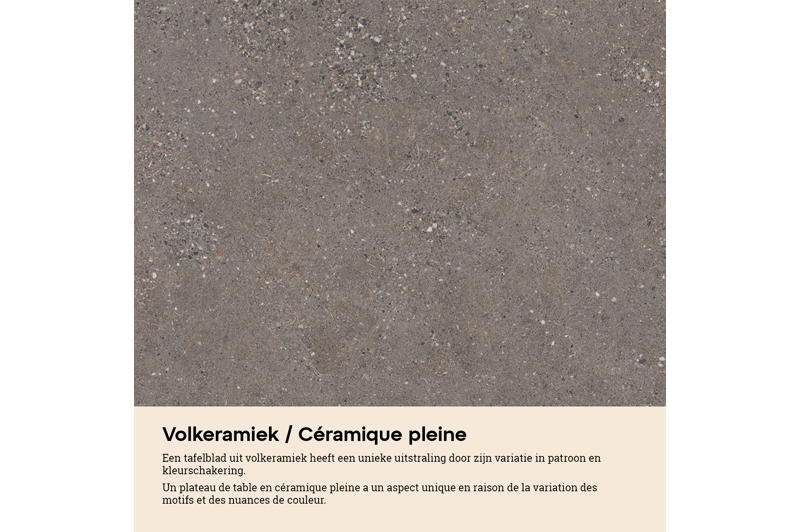 Orso tuintafel bootvorm in zwart aluminium en volkeramiek wulong - L 315 x B 115 x H 73.5 cm