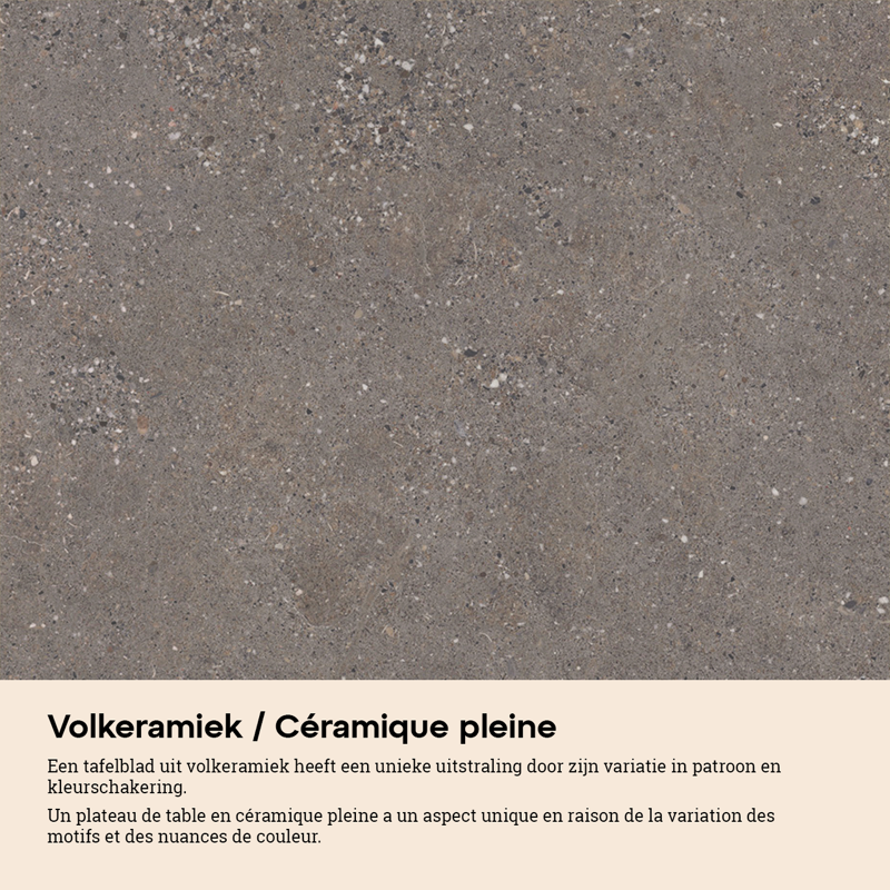 Lacrima tuintafel bootvorm in zwart aluminium en volkeramiek wulong - L 315 x B 115 x H 73 cm