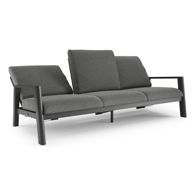 Cirello loungebank in zwart aluminium met catania black all weather cosytica kussen