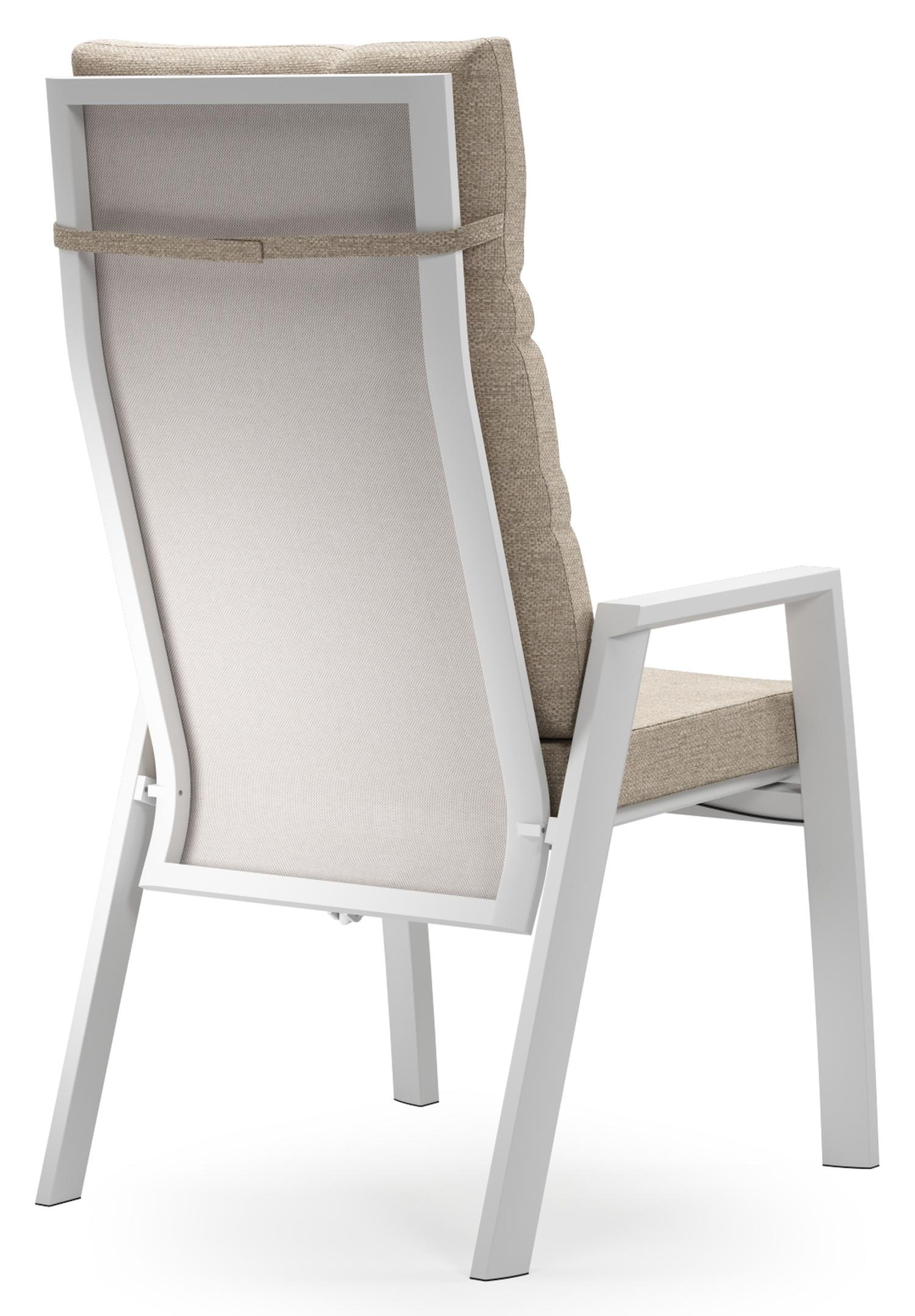 Calobra uitschuifbare tuinset in wit aluminium en crema minerale sintered stone met 10 Leon tuinstoelen