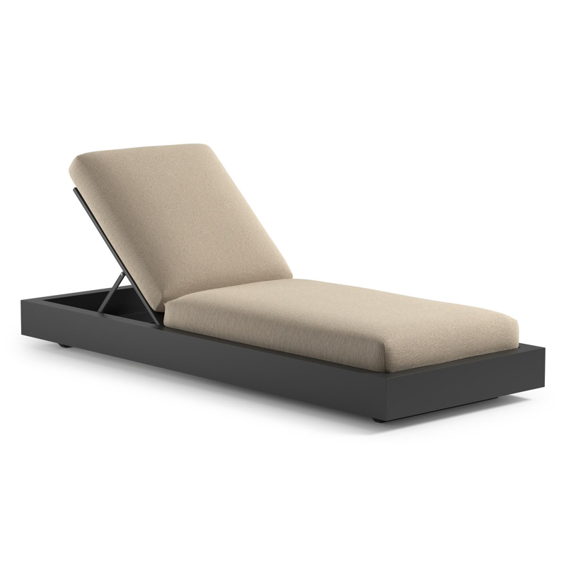 Como verstelbaar ligbed in zwart aluminium met althea chalk all weather Cosytica kussen