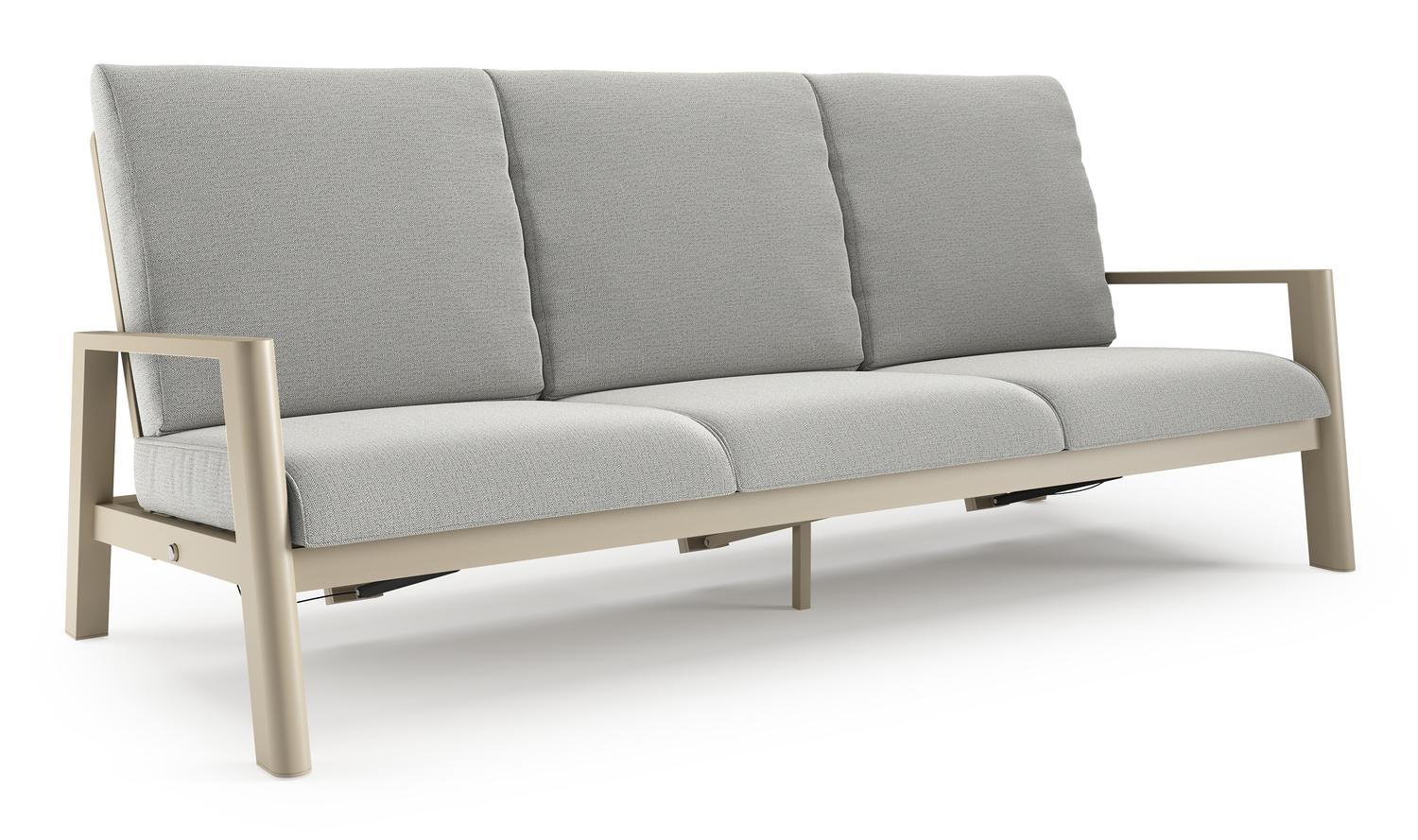 Cirello loungebank in beige aluminium met savane nimbus all weather sunbrella® luxe kussen