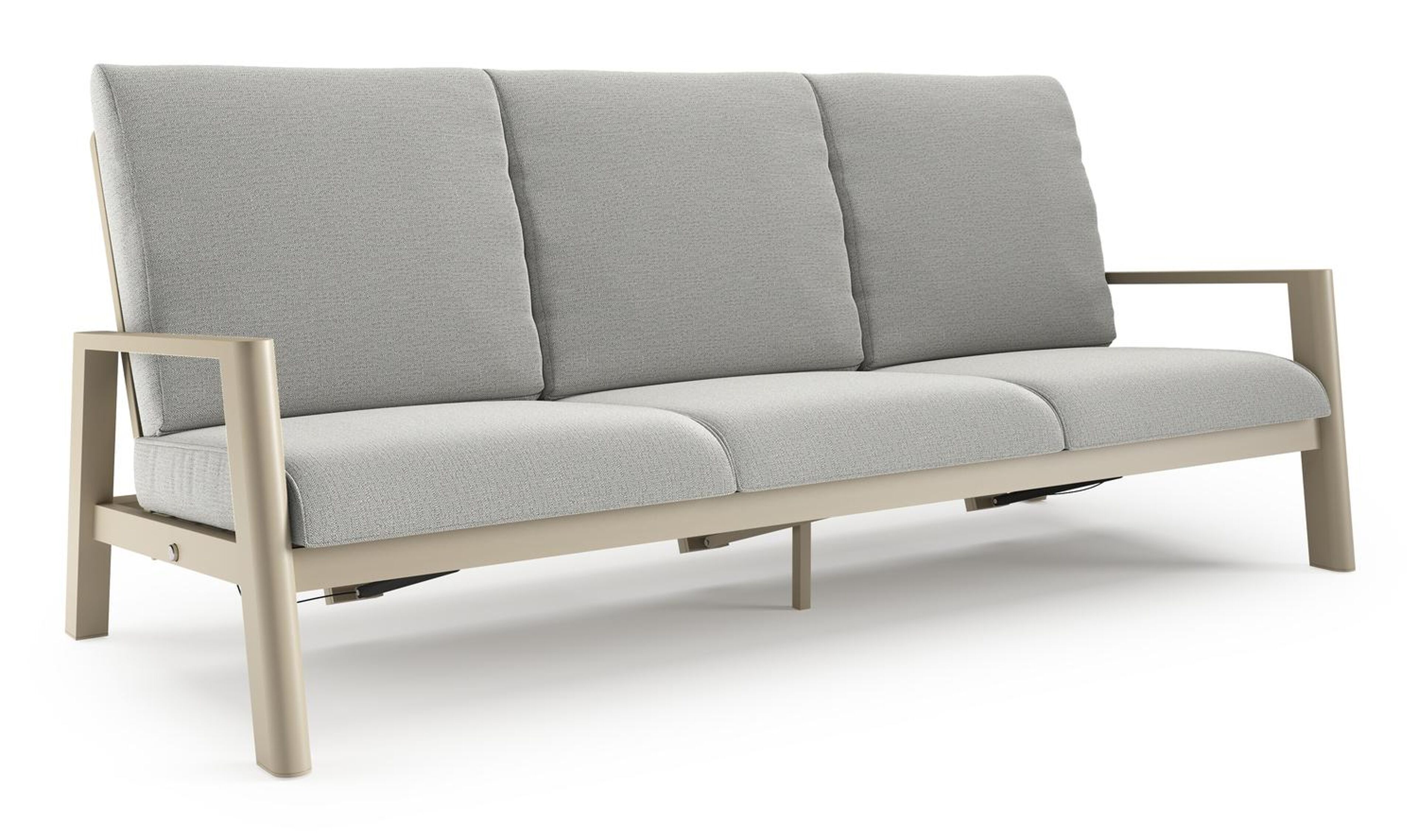 Cirello loungebank in beige aluminium met savane nimbus all weather sunbrella® luxe kussen
