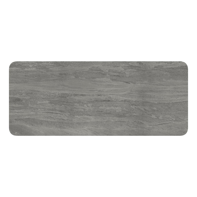 Lugano tuintafel rechthoekig afgerond in zwart aluminium en volkeramiek aspen grey - L 240 x B 100 x H 75 cm