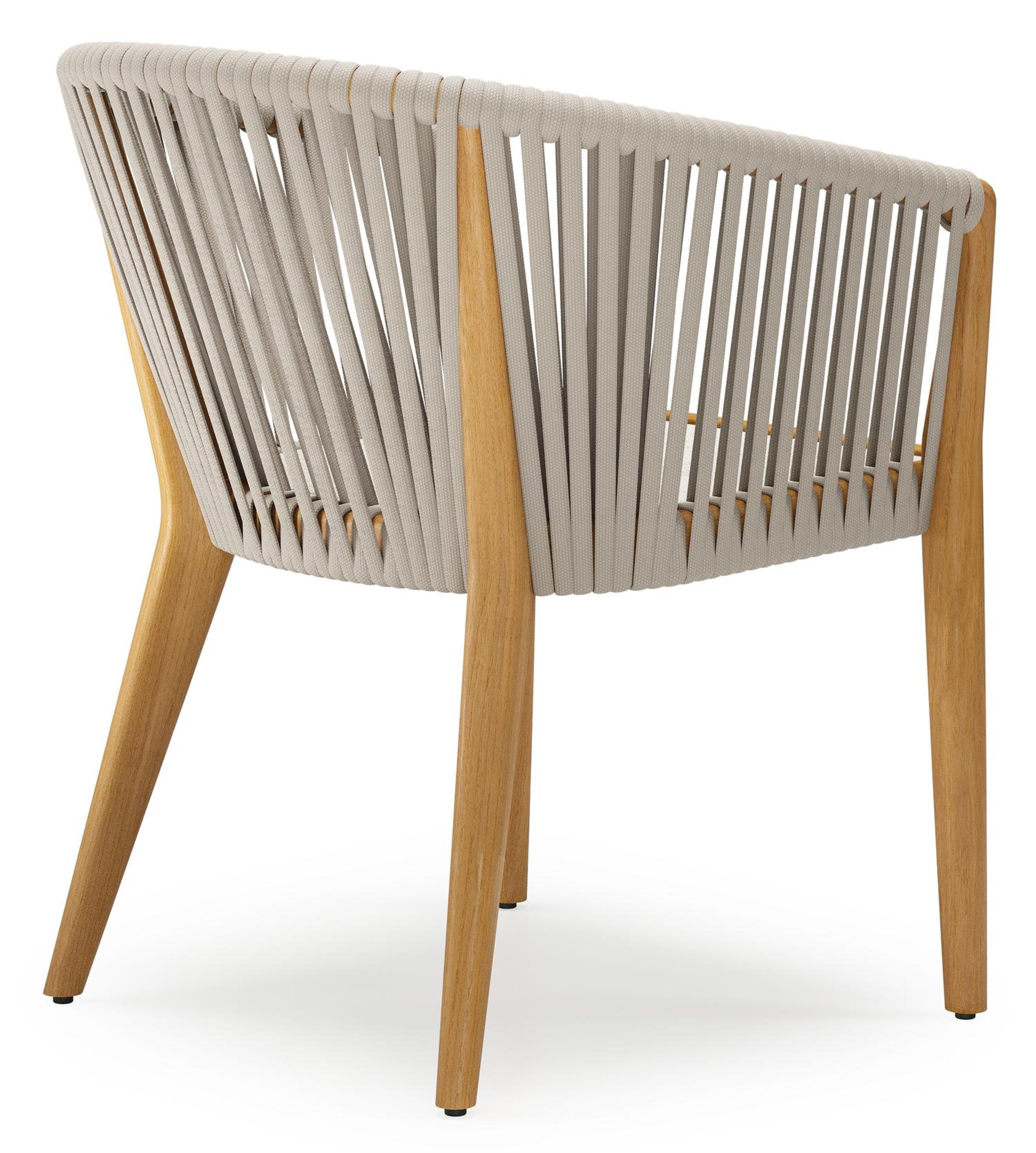 Orso tuinstoel in teak en beige verticaal geweven luxe vlakke rope