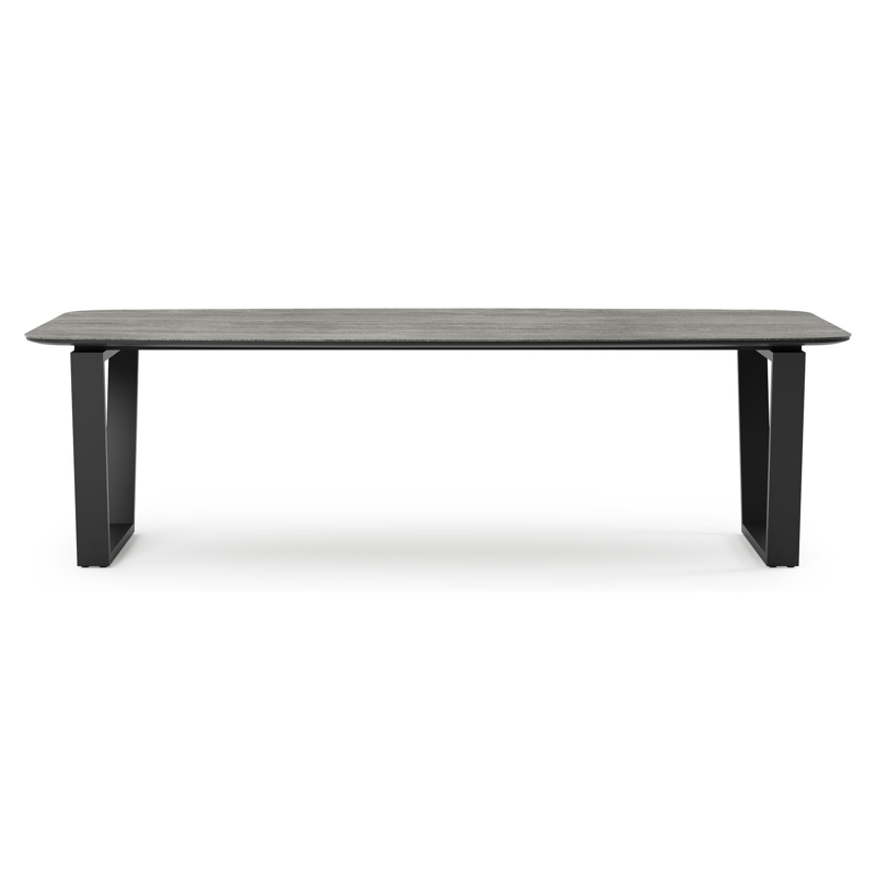 Pagino tuintafel in zwart aluminium en volkeramiek aspen grey - L 255 x B 115 x H 74 cm