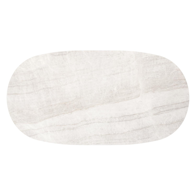 Amico loungetafel bombo in beige aluminium en volkeramiek Taj Mahal - L 171 x B 89 x H 24 cm