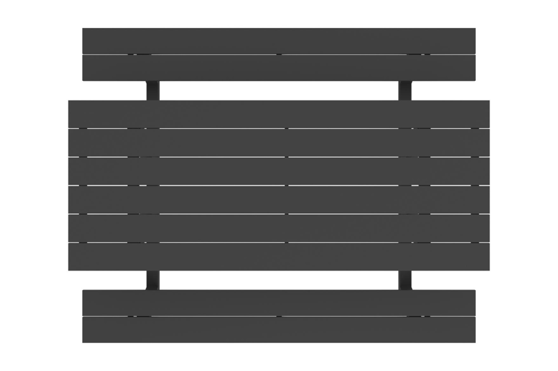 Felino picknicktafel in zwart aluminium - L 220 x B 176 x H 76 cm