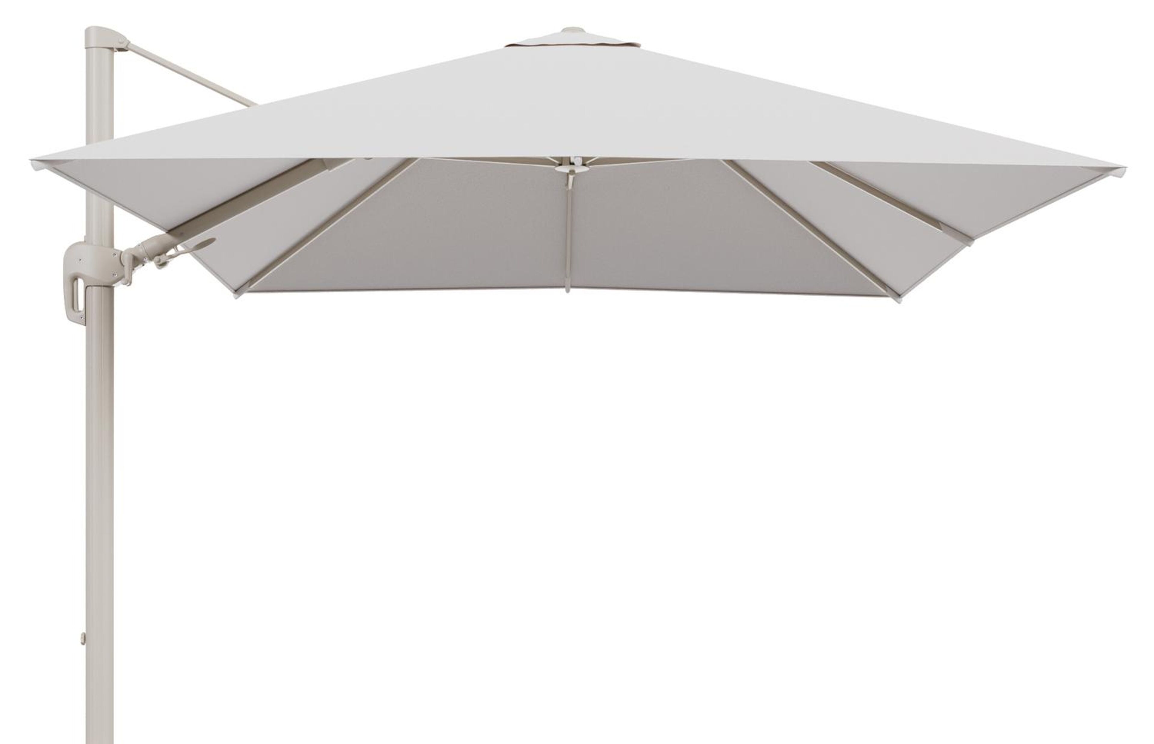 Parasol pendant Rufina avec fonction tilt en aluminium beige et toile de parasol en All Weather Solica Ego Eggshell  - Lg.1 300 x Lg.2 300 cm (sans pied de parasol