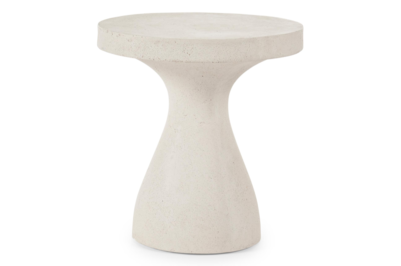 Lomo bijzettafel in beige beton - Dia. 50 x H 54 cm