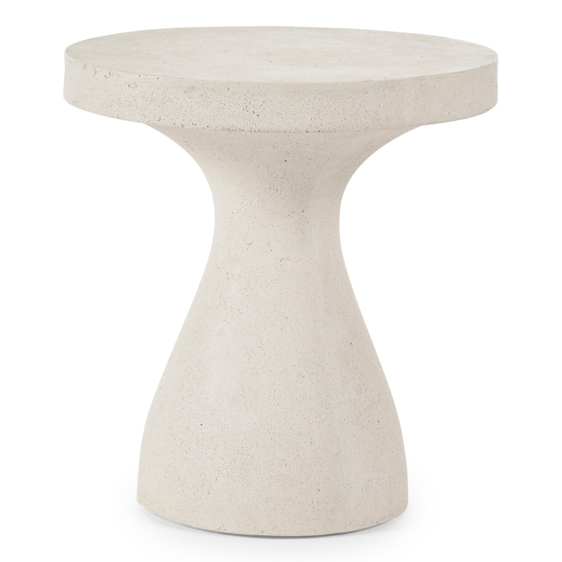 Table d'appoint Lomo en béton beige - Diam. 50 x Haut. 54 cm