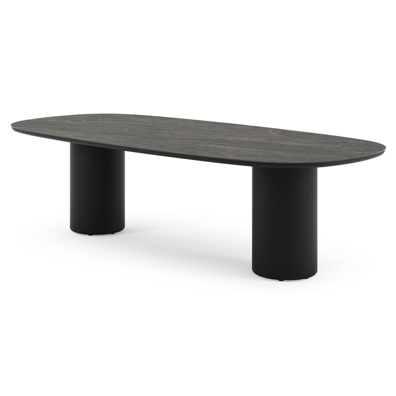Amico tuintafel bombo in zwart aluminium en volkeramiek Black Obsession - L 270 x B 125 x H 73.5 cm