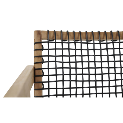 Trentino tuinstoel in teak en zwart wicker en teak armleuning