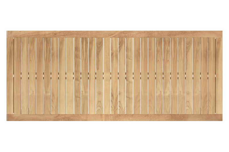 Varese tuintafel in wit aluminium en teak - L 220 x B 92 cm