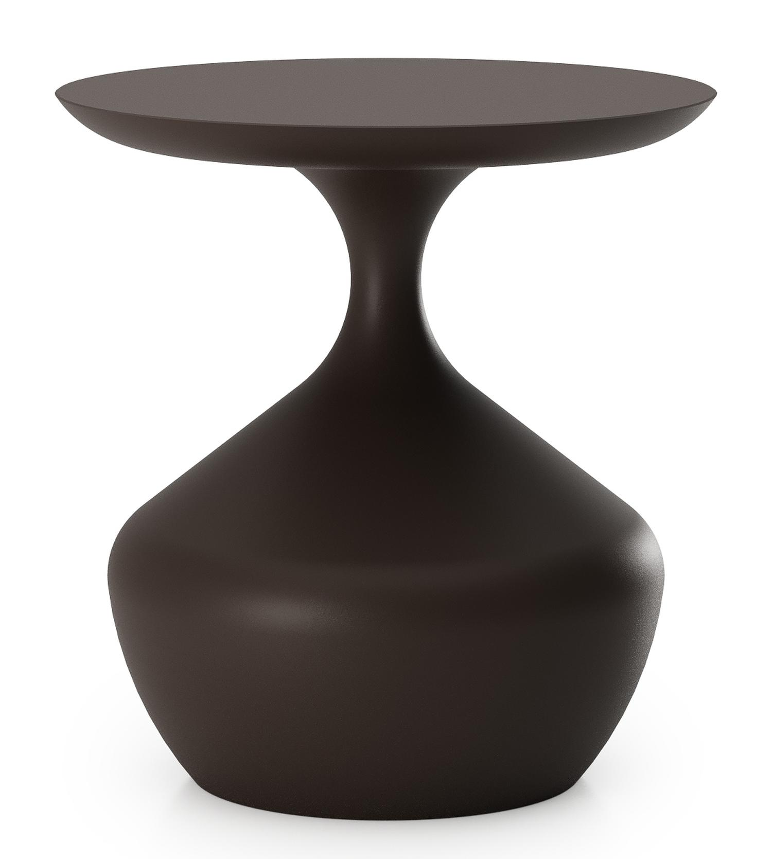 Bomero bijzettafel in donkerbruin aluminium - Dia. 48 x H 50 cm