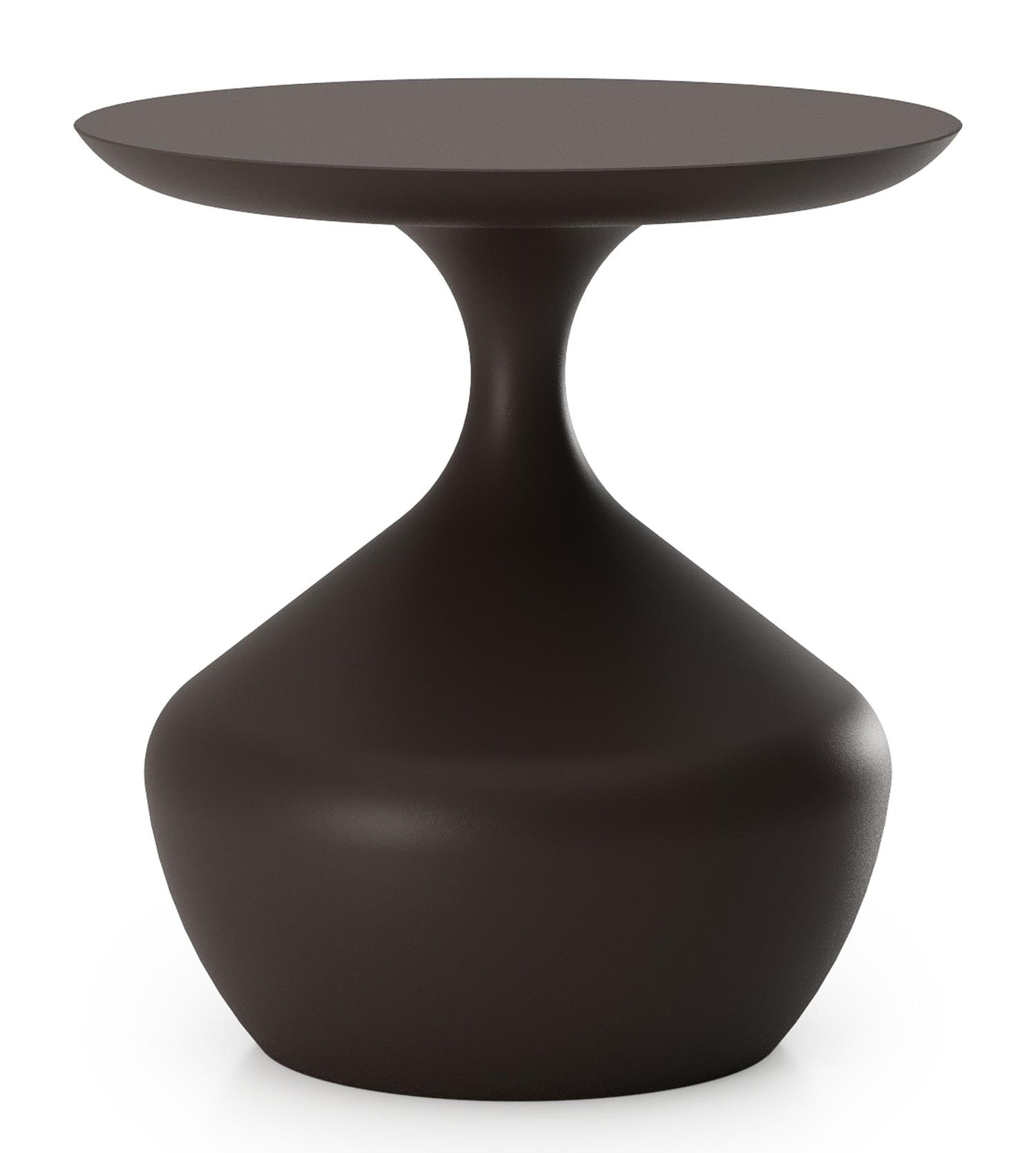 Bomero bijzettafel in donkerbruin aluminium - Dia. 48 x - Dia. 48 x H 51 cm