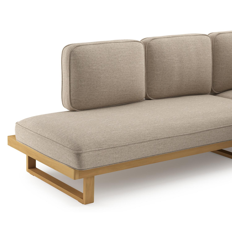 Escala loungehoek in teak met rustic weather+ softtouch kussen