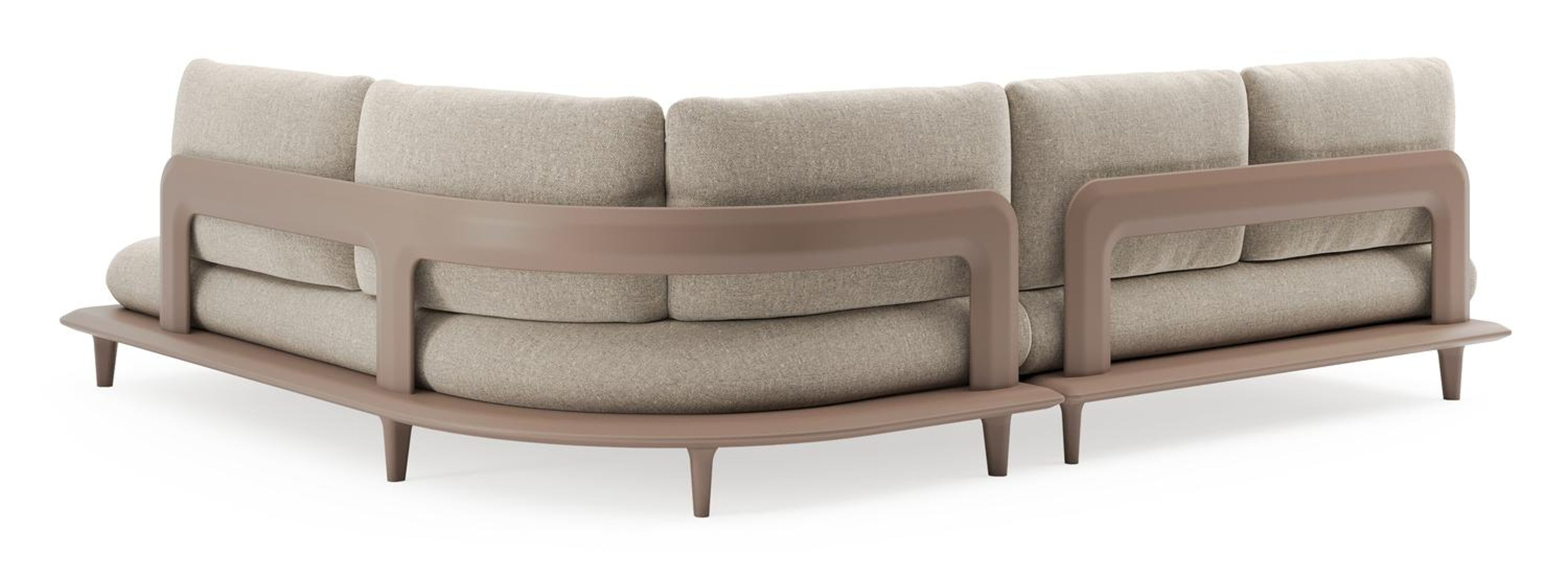 Bomero loungehoek in taupe aluminium met chartres pewter all weather sunbrella® luxe kussen