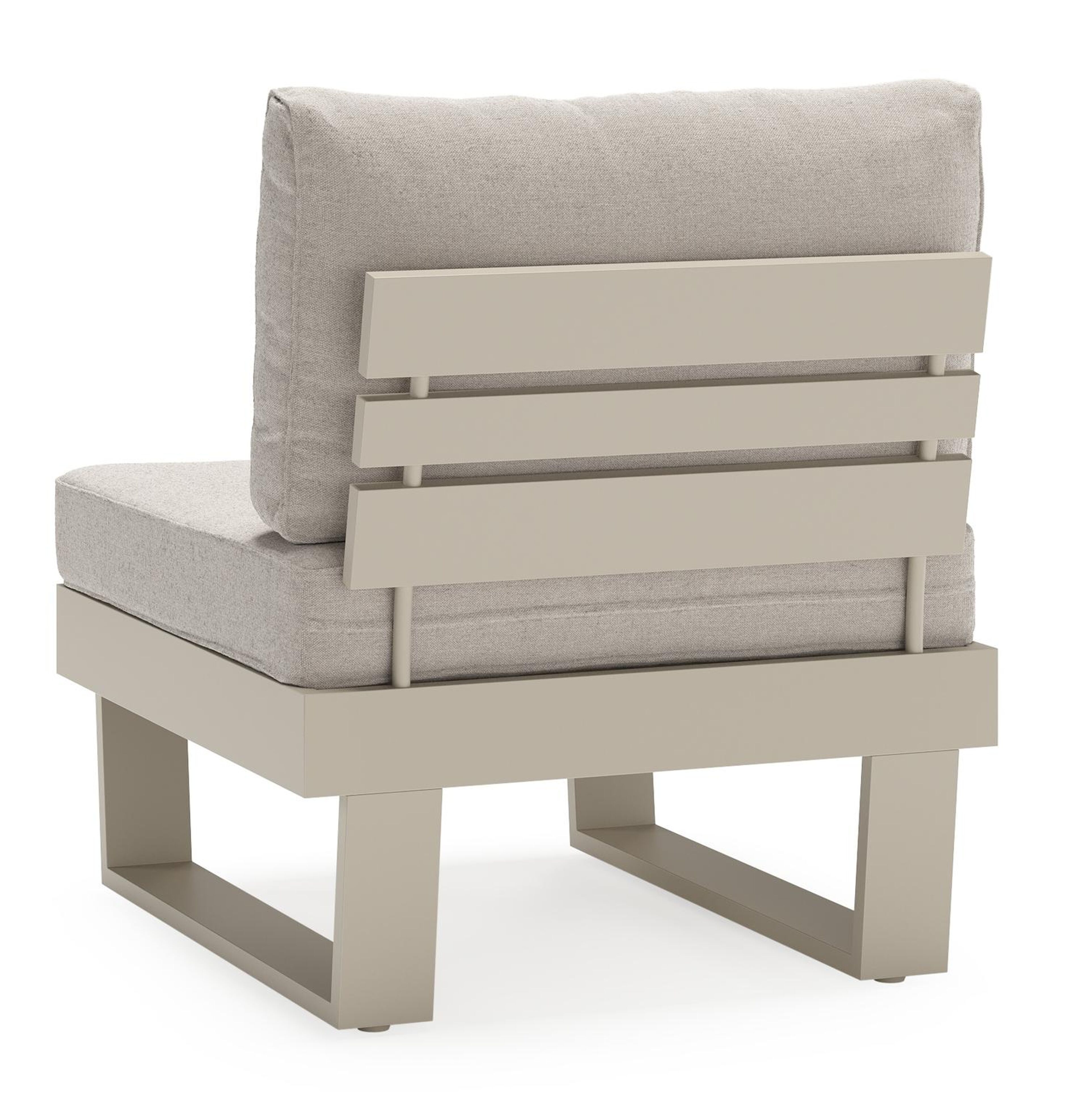 Fauteuil de jardin Alora en aluminium beige avec coussins en weather+ softtouch beige