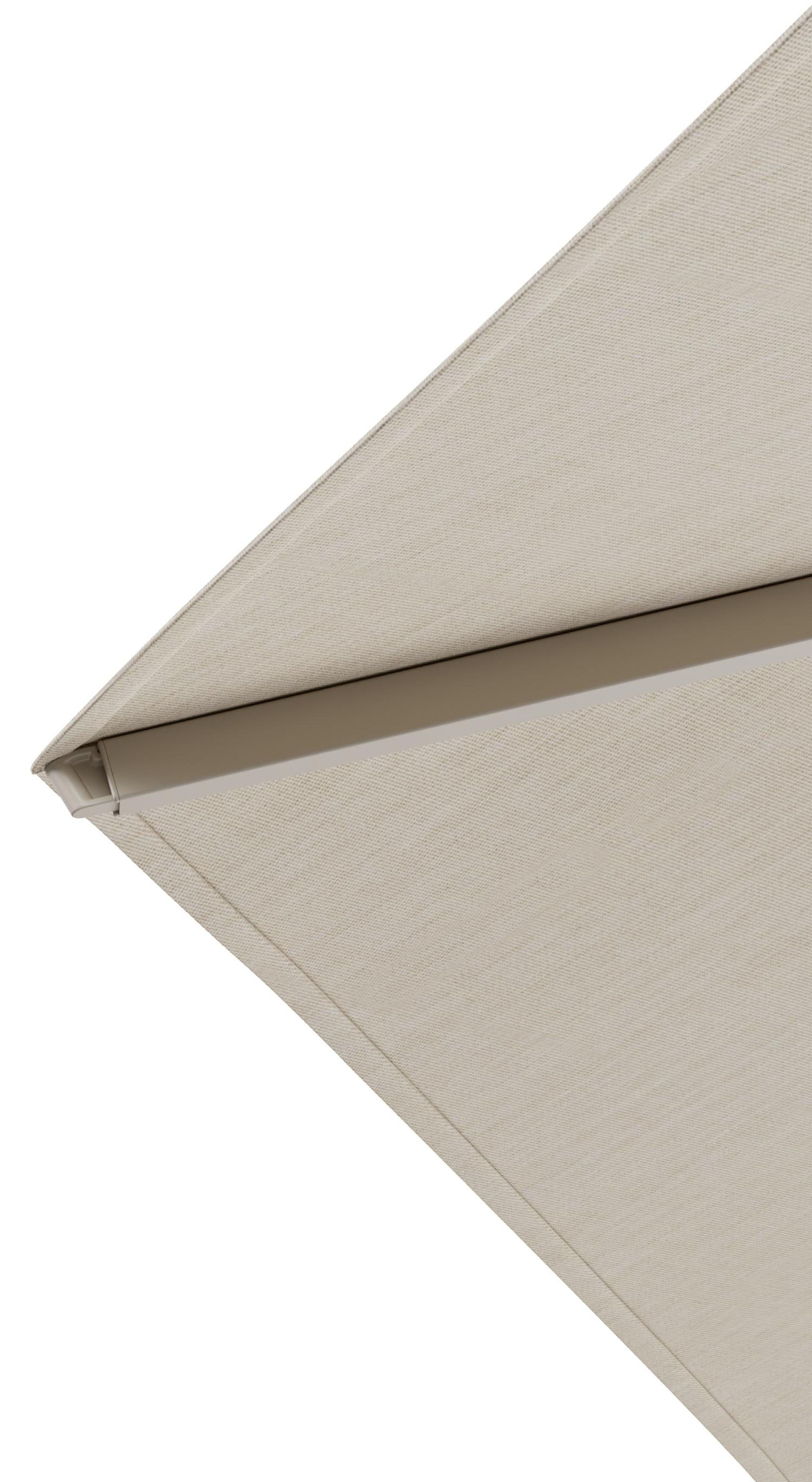 Solino staanparasol in beige aluminium en All Weather Sunbrella Premium beige parasoldoek - Dia. 400 cm (zonder voet)