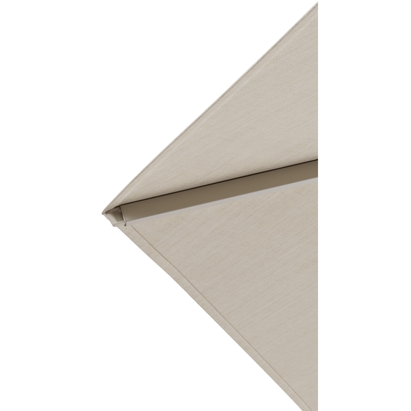 Solino staanparasol in beige aluminium en beige All Weather Sunbrella® Premium parasoldoek - Dia. 400 cm met parasolvoet Lapido 160 kg