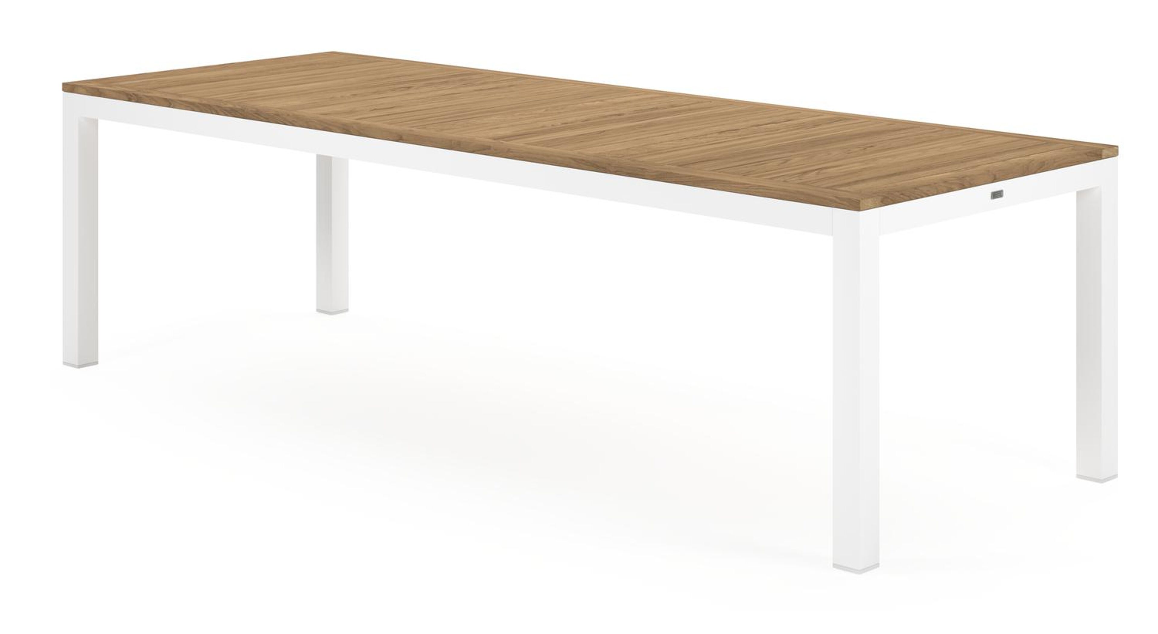 Varese tuintafel rechthoekig in wit aluminium en teak colour finish - L 270 x B 100 x H 73 cm