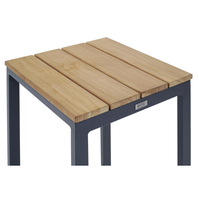 Verato barstoel in zwart aluminium en naturel teak