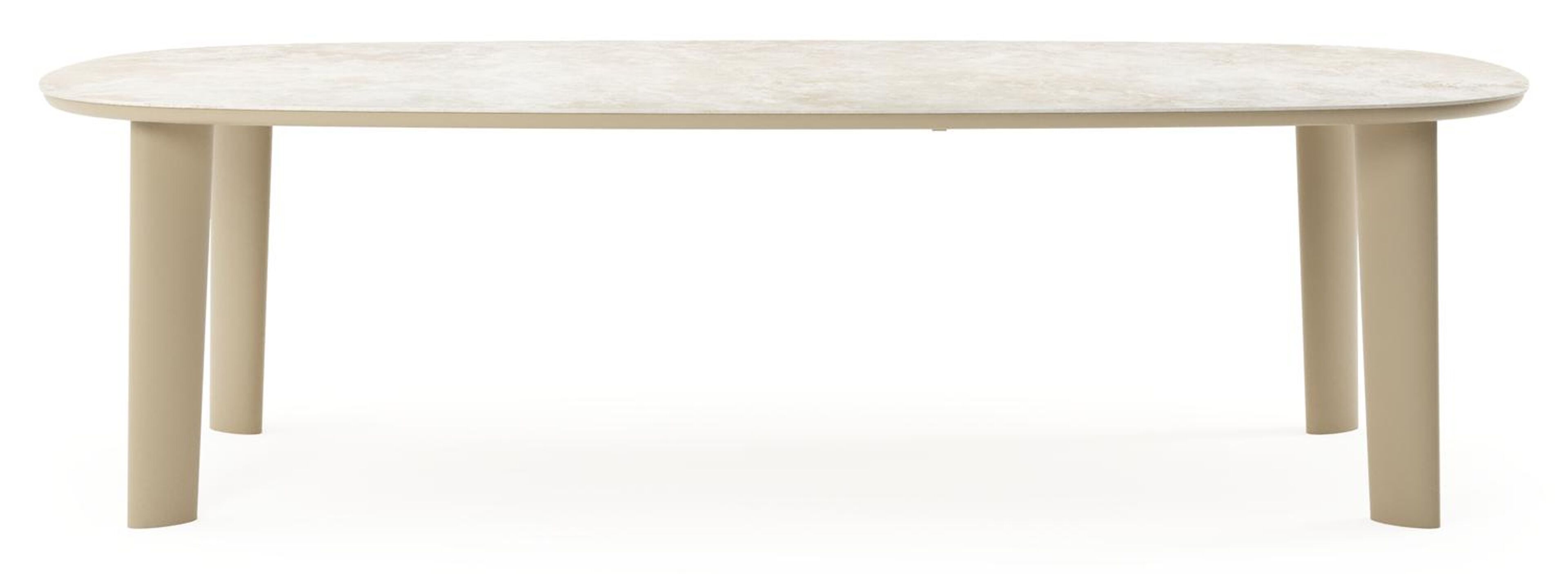 Amico tuintafel bombo xl in beige aluminium en volkeramiek Rapolano - L 270 x B 148 x H 74 cm