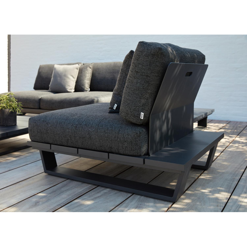 Pagino lounge 1-zit in zwart aluminium