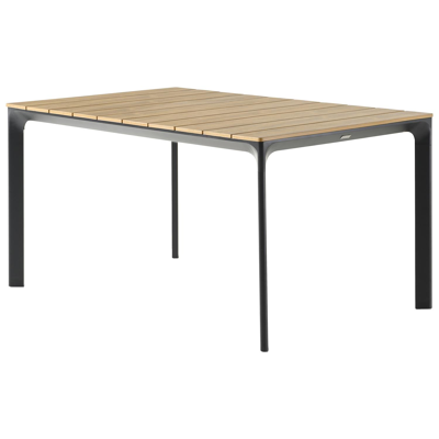 Fina tuintafel in zwart aluminium en polywood - L 145 x B 90 x H 74 cm