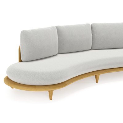 Bomero loungebank in teak met savane nimbus all weather sunbrella® luxe kussen