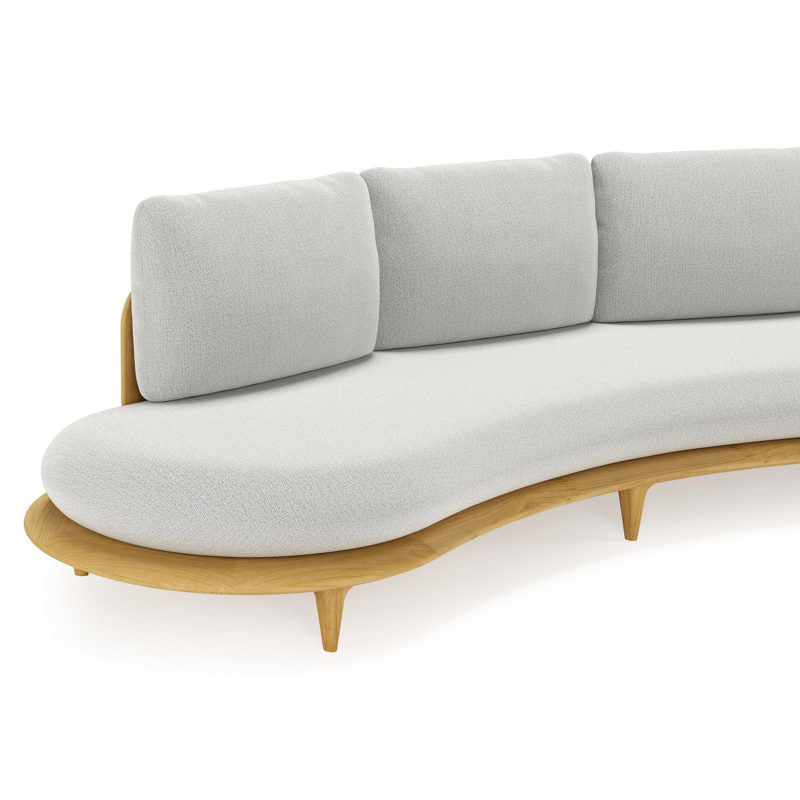 Bomero loungebank in teak met savane nimbus all weather sunbrella® luxe kussen