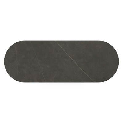 Donato tuintafel in zwart aluminium en volkeramiek calatorao - L 300 x B 110 x H 74 cm